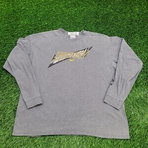 Vintage 90s NIKE Center Swoosh Shirt L/XL 25x26 Gray USA
